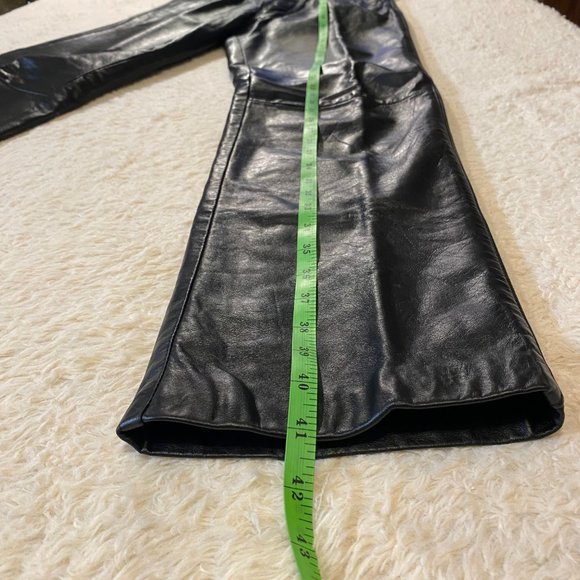 Brooks Black Genuine Leather Pants Size 30 - Picture 6 of 8